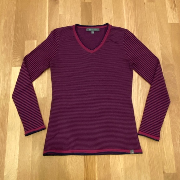 Title Nine Two V Neck Striped Tops / 1 Maroon / 2 Blue / Womens Size XS - Picture 6 of 16